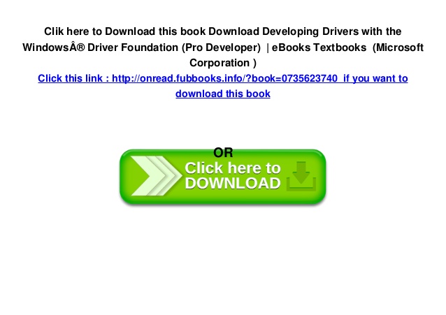 Developing Drivers Windows Driver Foundation Pdf Editor